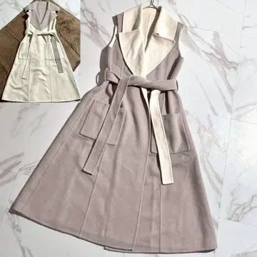 컨디션 최상! 폭시 뉴욕 리버서블 슬리브리스 롱 코트 프리 사이즈