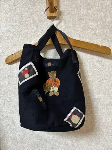 핑크하우스 버킷백 카네코 이사오 블랙 곰 와펜