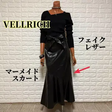 VELLRICH 인조 가죽 머메이드 스커트 y2k 00s 헤이세이 갸루