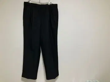 와이드 슬랙스 2 플리츠 블랙