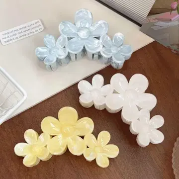 꽃 모양 헤어 클립 3개 세트