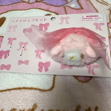 마이멜로디 50주년 기념 리본 공주 헤어 클립 피아노만