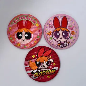 파워퍼프걸스 자수 캔뱃지 블라썸 세트