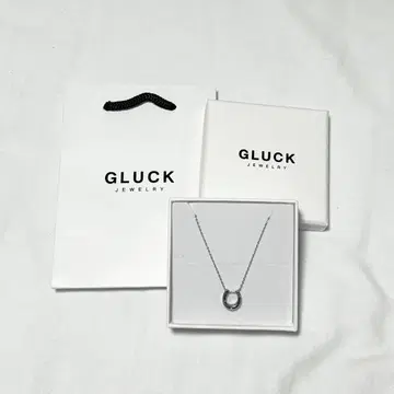 GLUCK 말굽 목걸이 실버 지르코니아 기프트 남녀 공용