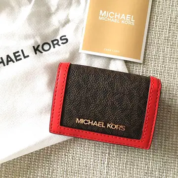 새상품 마이클코어스 MICHEAL KORS 3단 폴더형 지갑 브라운 레드