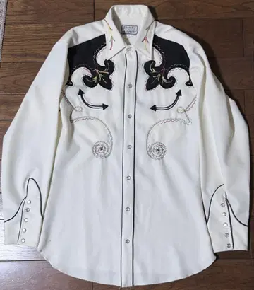 H Bar C 웨스턴 셔츠 60s USA 빈티지 화이트