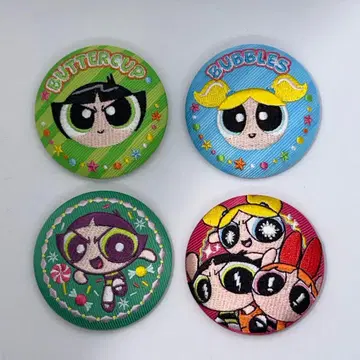 파워퍼프걸 자수 캔뱃지 세트