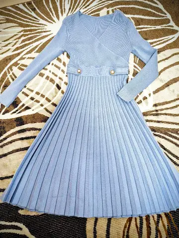 SAISON DE 라이트 블루 니트 원피스
