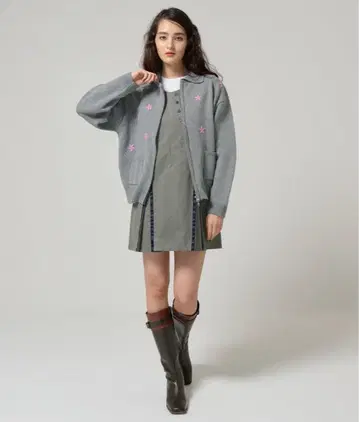 플라워 집업 니트 자켓 TINA: JOJUN