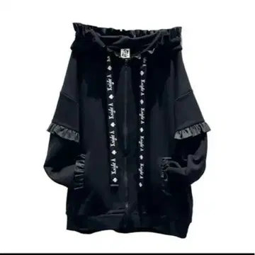 기사A Knight A 프릴 지퍼 후드티 블랙 후드티