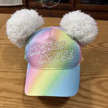 미키마우스 레인보우 캡 폼폼 포함