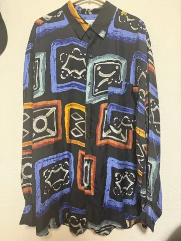 GOOUCH 100% 실크 긴팔 셔츠 XL