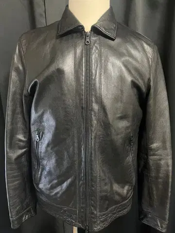 [ NANO universe ] 가죽 자켓 더블 지퍼 블랙 L