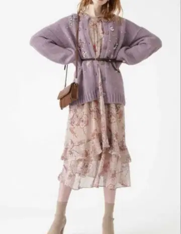 JILLSTUART 머큐리 플라워 페이즐리 무늬 원피스