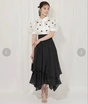 WILLSELECTION 아지메 레이어드 이레헴 시어 스커트