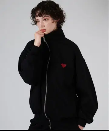 [ ONCILY ] 스탠드넥 풀 집업 맨투맨 블랙 M 사이즈