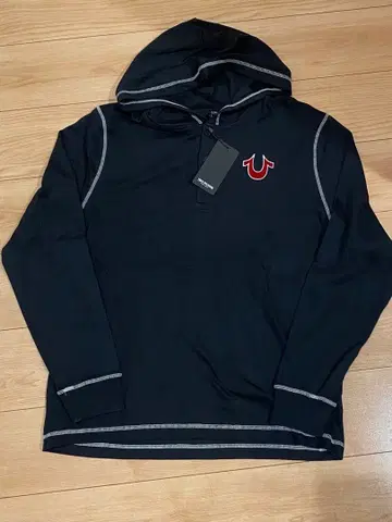 트루릴리젼 후드 부착 헨리넥 블랙