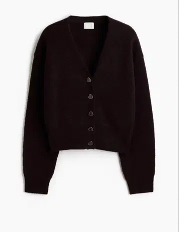 미사용 새상품 리브 니트 가디건 H&M 다크 플럼 퍼플