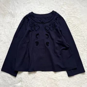 [ 새상품급 ] 히로코비스 자수 가디건 네이비 빅 사이즈