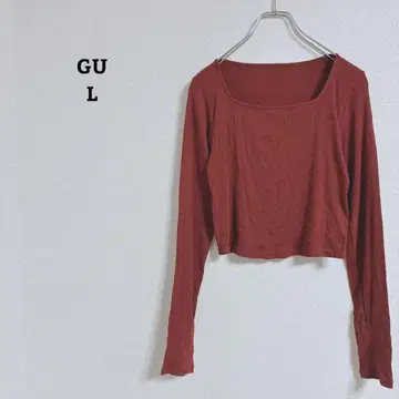 지유 리브 크롭 T 스트레치 스퀘어 넥 얇은 소재 이너 L