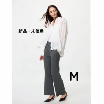 [ 새상품 ] UNIQLO 워셔블 니트 리브 팬츠 그레이 M 사이즈