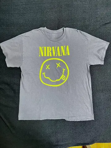 NIRVANA 스마일리 티셔츠 그레이 XL