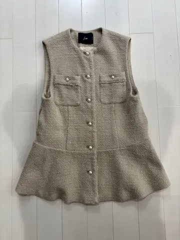 새상품급! sono 트위드 펄 베스트 베스트 트위드 사이즈 1 플럼