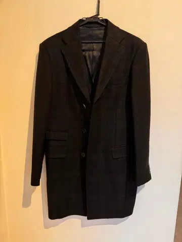 하이드로겐 체크 무늬 체스터 코트 48