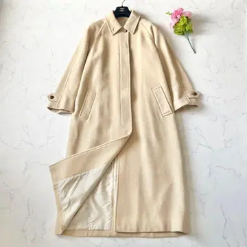 마가렛호웰 싸개 단추 캐시미어 혼방 스텐카라 코트 베이지 M