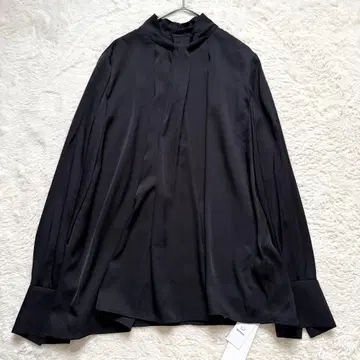 [ 새상품급 ] 자유구 실크 스트레치 하이넥 블라우스 블랙 38 여성용