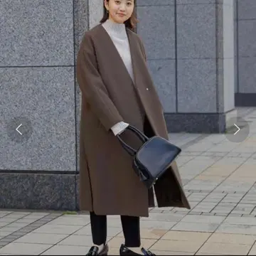 그린 레이블 릴랙싱 롱 코트 모카색