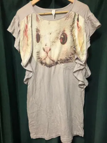 무차차 아차츄무 토끼 얼굴 T셔츠 원피스