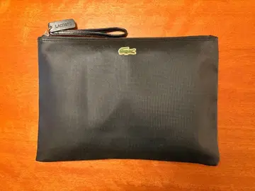 라코스테 LACOSTE 블랙 나일론 백 파우치 클러치백