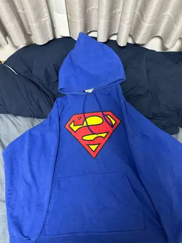 슈퍼맨 후드티 2XL 파랑