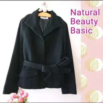 새상품급 Natural Beauty Basic 울 코트 블랙 여성용