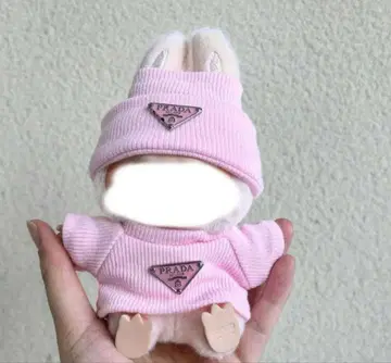 토끼 봉제 인형 핑크 (옷 갈아입기)