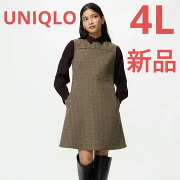 [ 새상품 ] UNIQLO 더블 페이스 미니 원피스 3XL 브라운