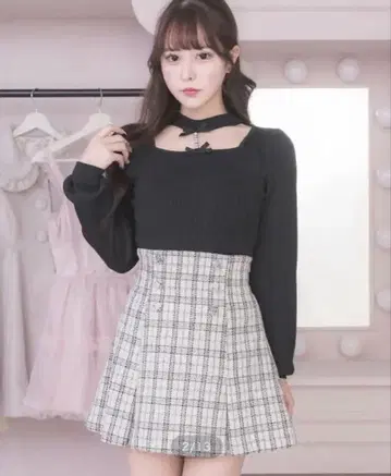 pium 비쥬 초커 라메 니트 블랙