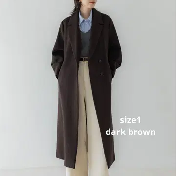 [ 미사용품/size1 ] crewre 다크 브라운 롱 코트