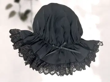 Moi-meme-Moitie 크로스 아치 레이스캡 블랙 x 블랙