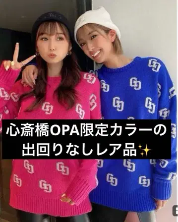 GYDA 신사이바시 OPA 한정판 GG 로고 니트 핑크