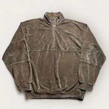 80s Knights bridge 벨로아 맨투맨 하프 지퍼 베이지