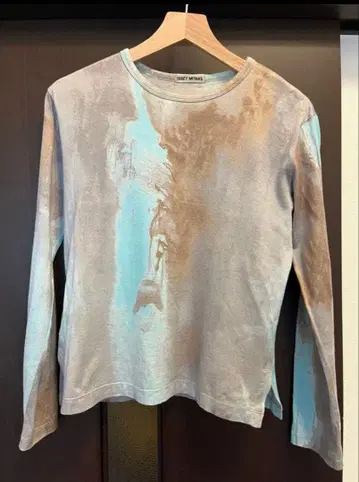 90s ISSEY MIYAKE 번짐 프린트 롱 T셔츠