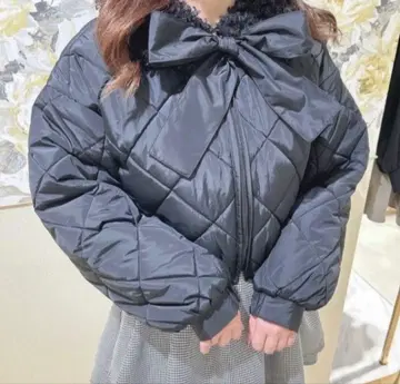 evelyn 퀼팅 다운 코트 자켓 블랙