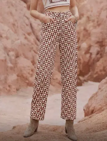 하트 무늬 데님 청바지 빈티지 가공 스트레이트 배럴 레그 레트로