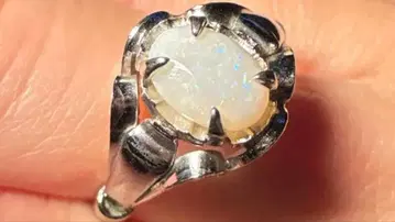 오팔 플라워 실버 반지