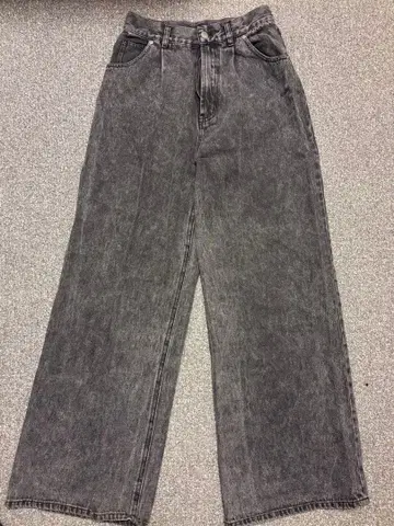 Heather 그레이 하이웨스트 데님 와이드 팬츠 M 사이즈