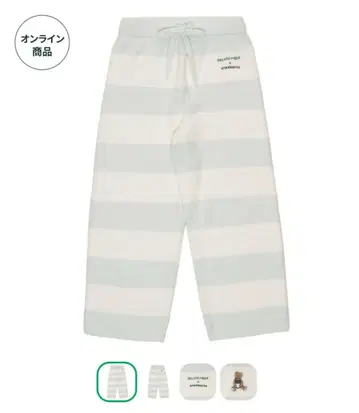 gelato pique 파우더 베어 자수 보더 롱 팬츠 민트 그린