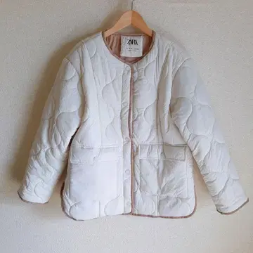 ZARA 퀼팅 자켓 화이트 베이지 164cm
