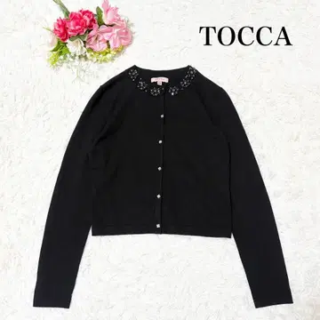 [ 새상품급 ] TOCCA 토카 꽃 비쥬 가디건 레이온 블랙 XS